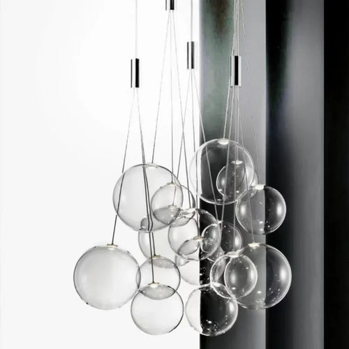 lustre en verre suspension design pour éclairage moderne - vue 6 sur 11