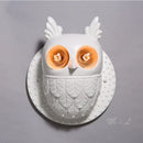 applique murale hibou créative en résine à LED