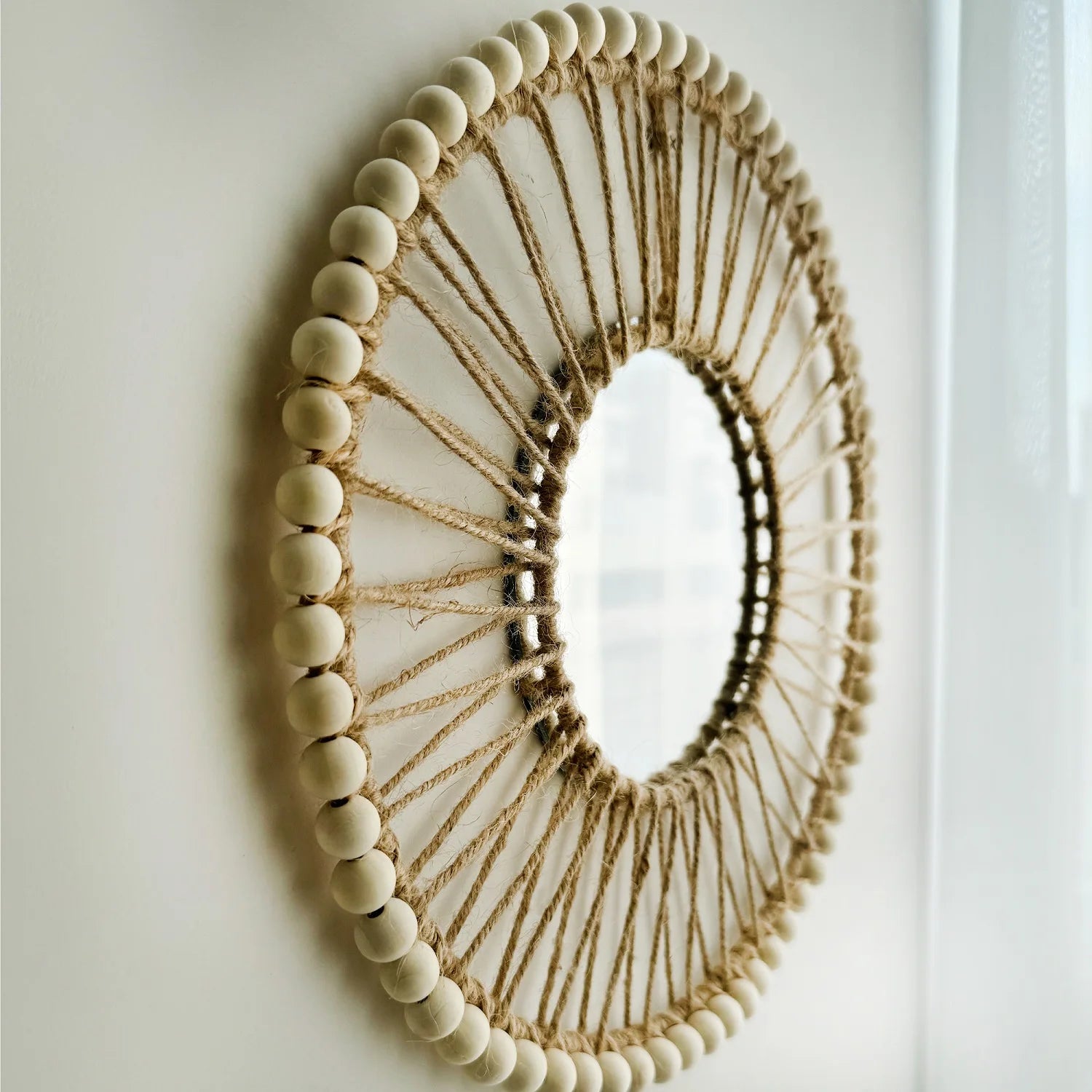 miroir décoratif nordique tissé à la main pour intérieur élégant - vue 3 sur 7