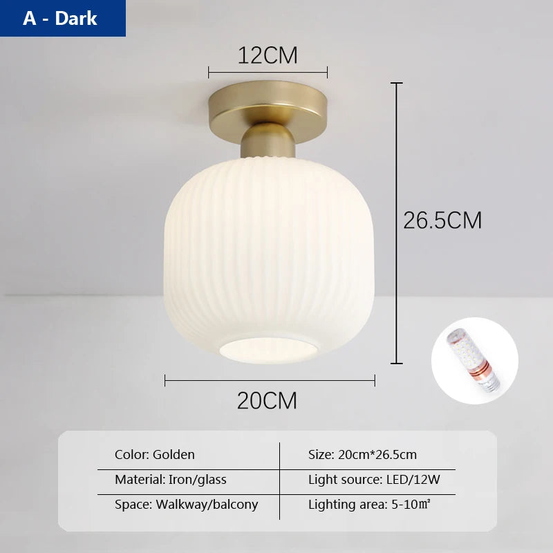 plafonnier nordique en verre simple luxe américain - vue 8 sur 14