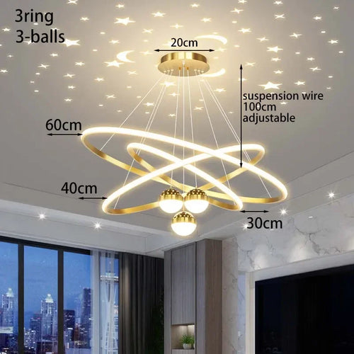 lustre led moderne ciel étoilé pour décoration intérieure - vue 14 sur 14