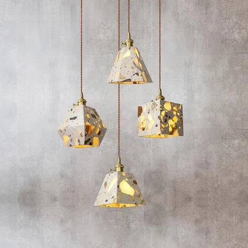 Industrial Style Concrete Pendant Light Fixture, Eco-friendly chandeliers are suitable for bedside, restaurant, café, etc - vue 2 sur 10
