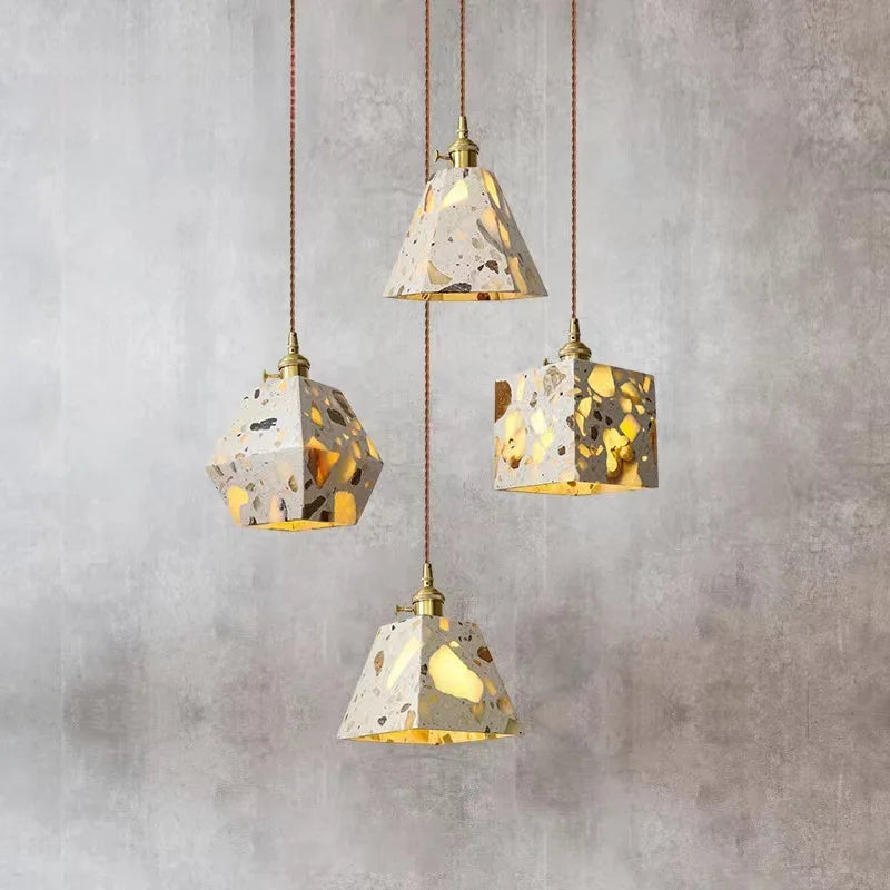 Industrial Style Concrete Pendant Light Fixture, Eco-friendly chandeliers are suitable for bedside, restaurant, café, etc - vue 1 sur 10