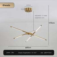 lustre design en forme de bâton led pour décoration intérieure