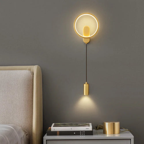 applique murale moderne en laiton avec 3 luminaires interchangeables - vue 2 sur 7