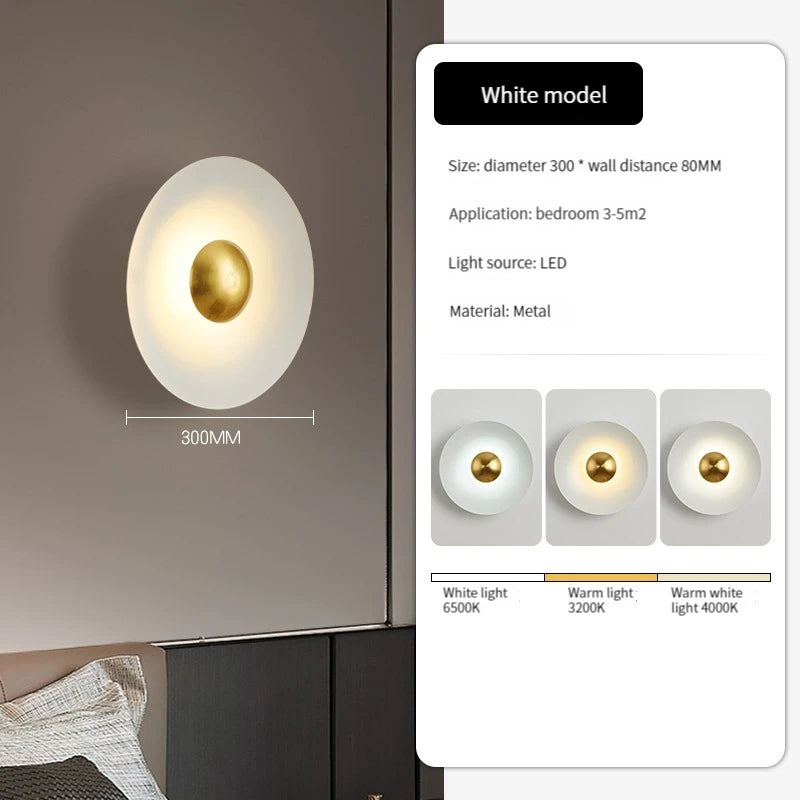 applique murale led ronde moderne pour décoration de luxe - vue 9 sur 11
