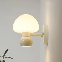 Applique murale crème champignon Double tête G9
