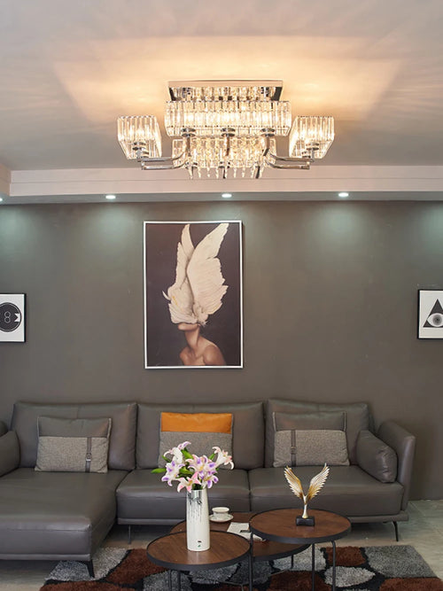 lustre dimmable en cristal pour un éclairage élégant - vue 7 sur 12