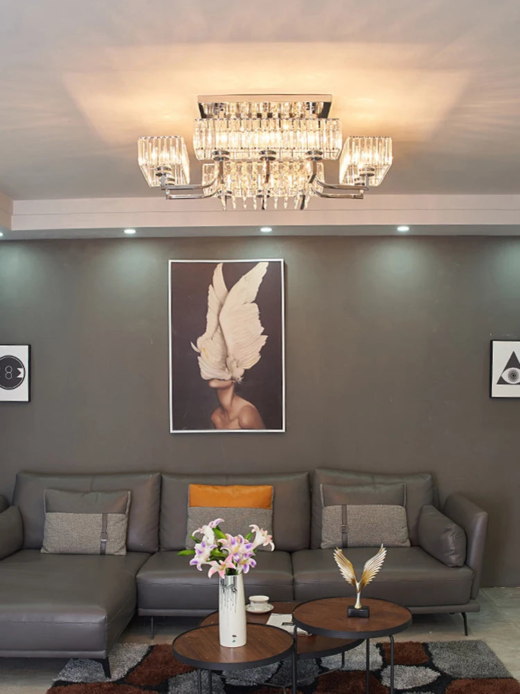 lustre dimmable en cristal pour un éclairage élégant - vue 6 sur 12