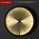 horloge murale design moderne en bois doré silencieuse et créative