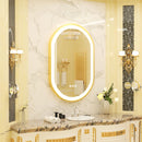 miroir oval à led avec éclairage ajustable et anti-buée
