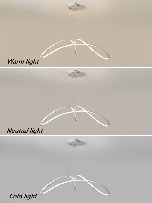 lustre en aluminium en forme de papillon avec éclairage led - vue 6 sur 8