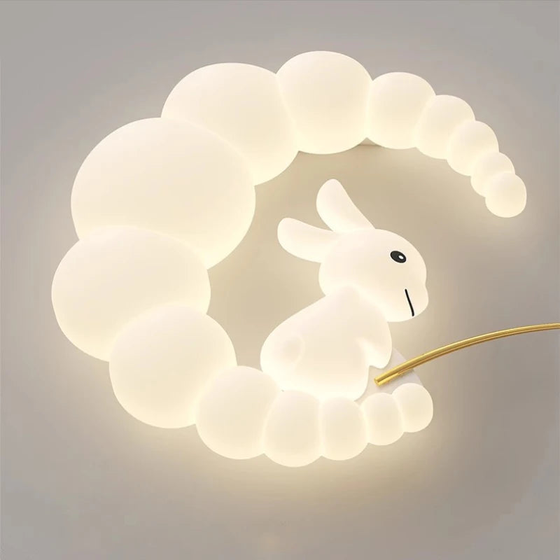 plafonnier lapin mignon pour chambre d'enfant moderne et chaleureuse - vue 5 sur 10
