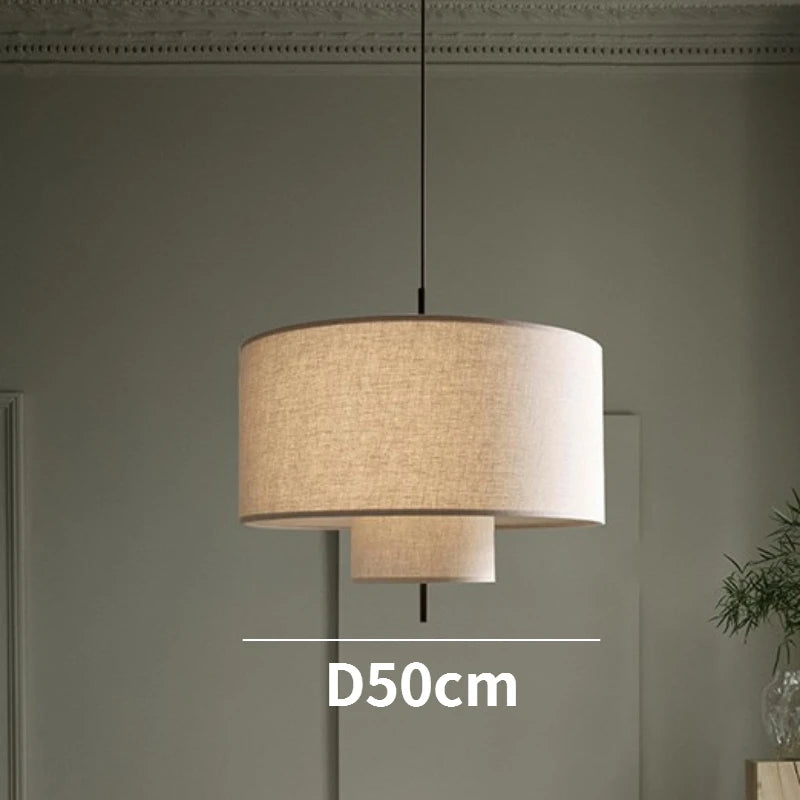 Nordique calme vent créatif suspension Simple Style moderne salon chambre Restaurant hôtel lin tissu Art suspension - vue 8 sur 9