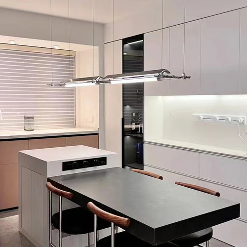 lustre industriel led ultra long pour bar studio bureau - vue 2 sur 8