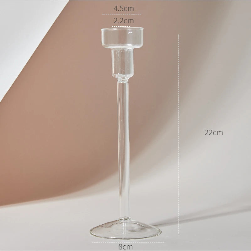 bougeoir en verre transparent décoration intérieure moderne nordique - vue 27 sur 31