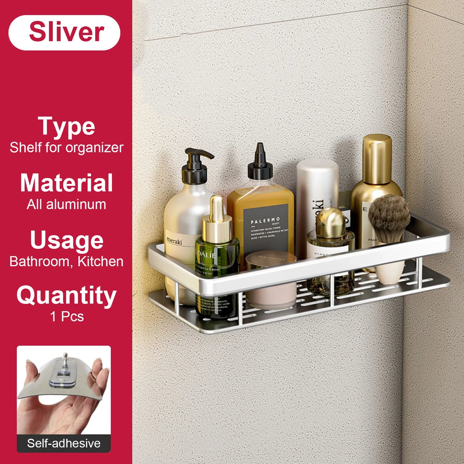 etagère murale sans perçage pour rangement de salle de bain et cuisine - vue 27 sur 30