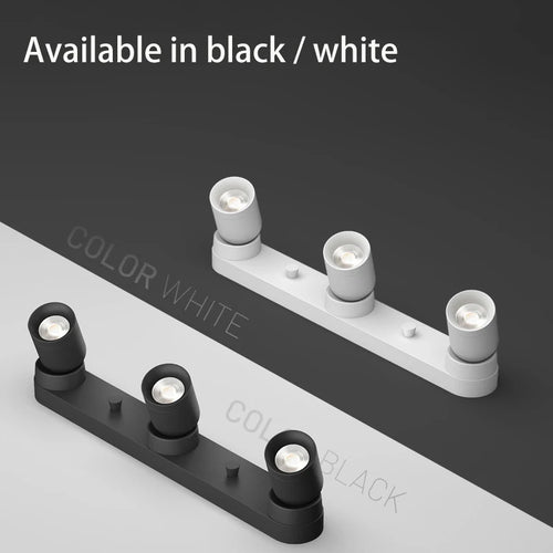 led projecteurs montés en surface spots rotatifs applique murale sur rail - vue 4 sur 5