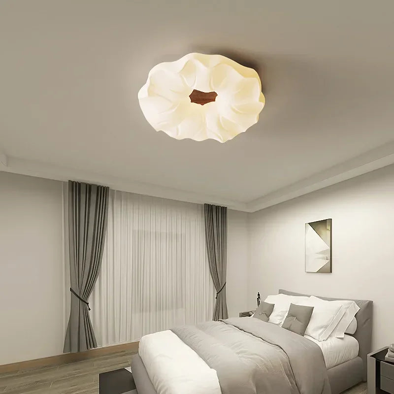 lustre led moderne avec moule fleurs en style nordique loft - vue 5 sur 11