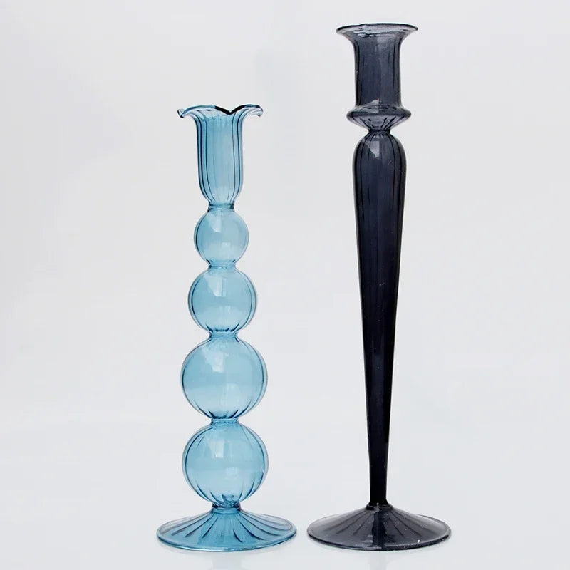 bougeoir en verre pour décoration de mariage et centre de table - vue 6 sur 11