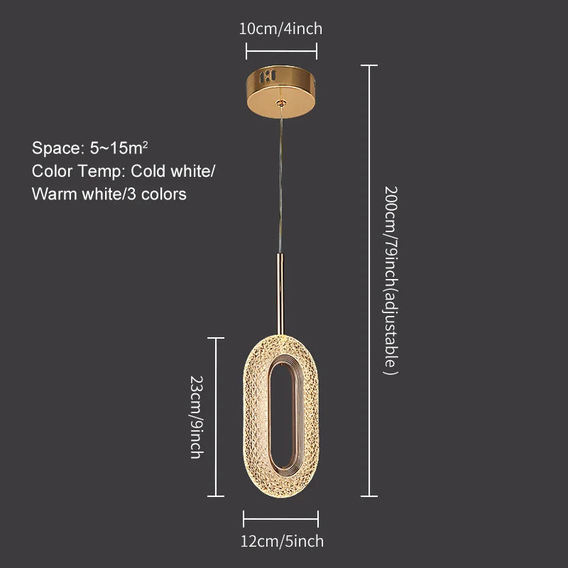 suspension à led moderne pour éclairage intérieur décoratif