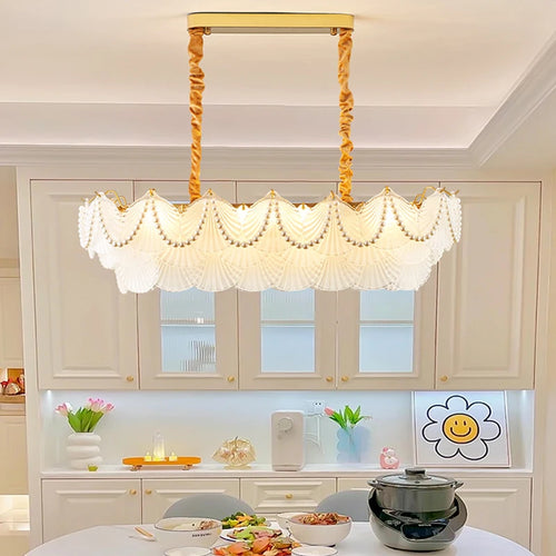 lustre de luxe en forme de coquille en cristal feng shui - vue 6 sur 11