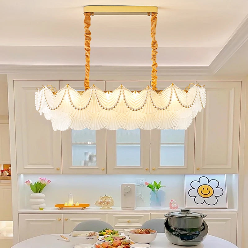 lustre de luxe en forme de coquille en cristal feng shui - vue 6 sur 11