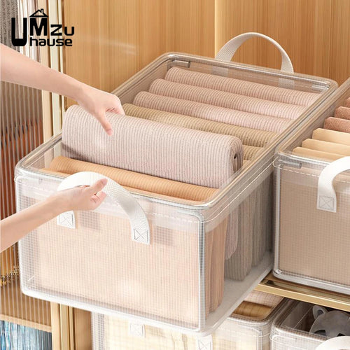 lot de 2 paniers transparents avec cadre en métal pour rangement polyvalent - vue 6 sur 7