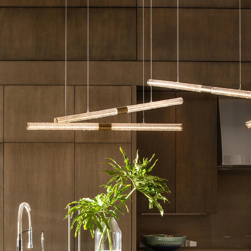 suspension en bois design nordique moderne led gradable - vue 3 sur 8