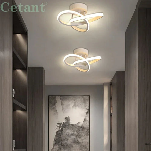 Plafonnier LED moderne ligne lampes allée escalier couloir balcon vestiaire entrée hôtel couloir décor à la maison LED éclairage Lustre - vue 5 sur 10