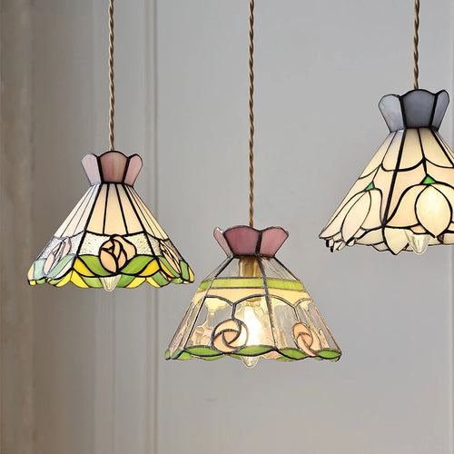 suspension fleur verre cuivre nordique moderne led iwhd europe syle - vue 5 sur 26