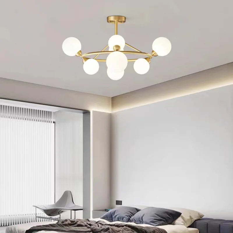 lustre moderne en acrylique et laiton noir doré pour éclairage intérieur - vue 3 sur 12