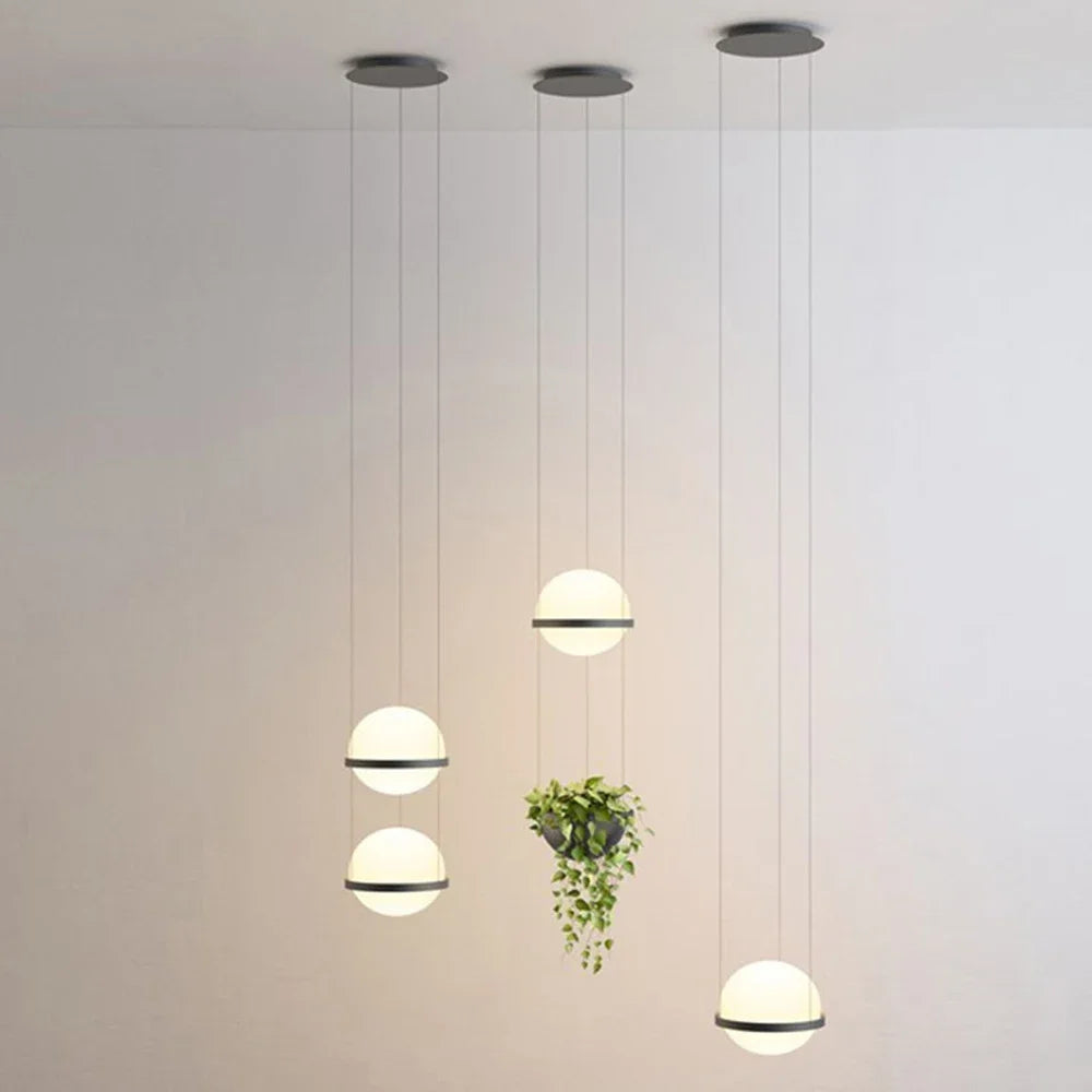 lustre moderne diy led avec pot de fleurs pour jardin céleste - vue 3 sur 18