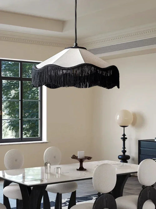 suspension en tissu rétro avec pompons pour décoration intérieure - vue 4 sur 8