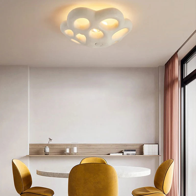 plafonnier led moderne nordique wabi sabi personnalisé fleur - vue 3 sur 7