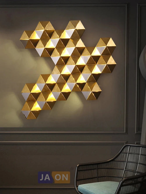 Applique murale LED postmoderne en acier inoxydable doré nid d'abeille LED lumière LED pour magasin chambre Foyer - vue 5 sur 11