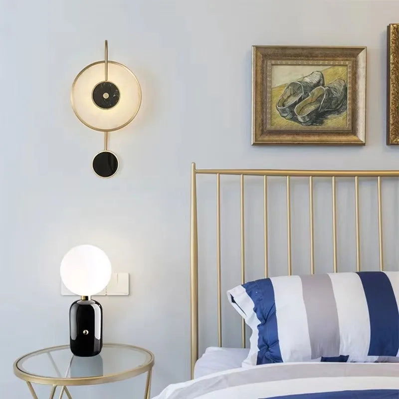 Nordic light luxury strip bubble glass wall lamp designer decorates bedroom bedside lamp, living room background wall wall lamp - vue 5 sur 11