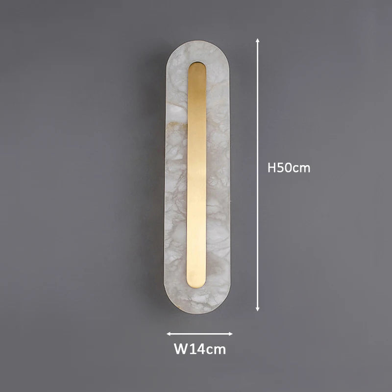 applique murale led de luxe en marbre naturel ovale rectangulaire