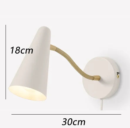 applique murale simple nordique avec interrupteur et tuyau réglable - vue 5 sur 9