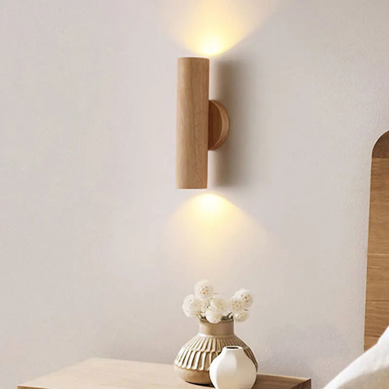 applique murale led moderne en bois pour décoration intérieure et extérieure - vue 1 sur 8