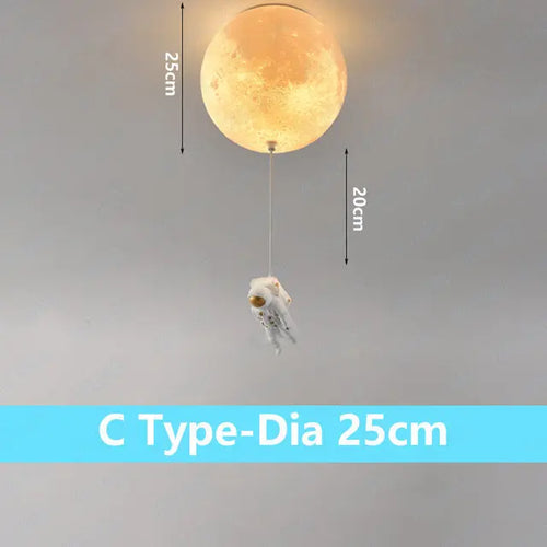 plafonnier lunaire décoratif avec astronaute idéal pour chambre - vue 13 sur 15