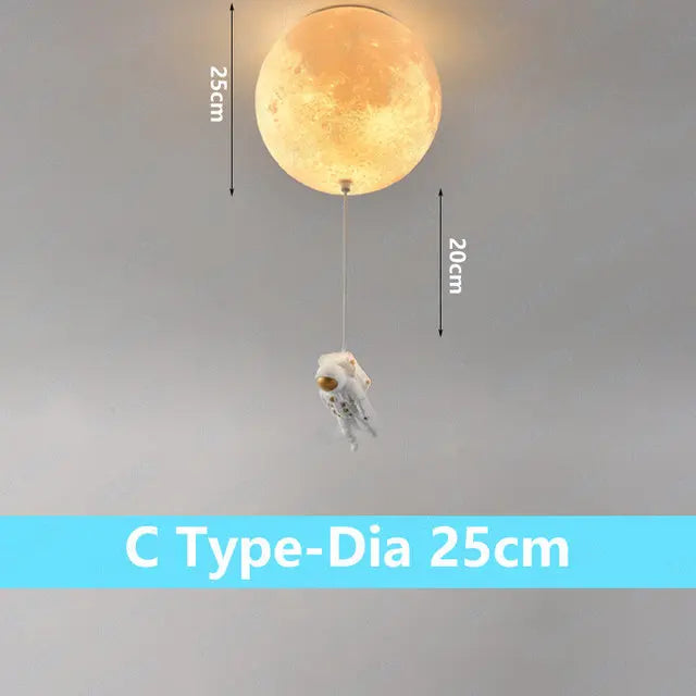 plafonnier lunaire décoratif avec astronaute idéal pour chambre - vue 12 sur 15