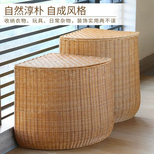 panier dangle tissé pour linge et rangement maison - vue 2 sur 14