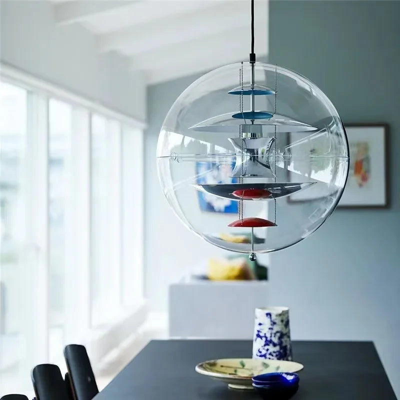 lustre moderne acrylique led danois art planète suspension - vue 5 sur 9