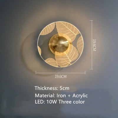 applique murale led en forme de fleur décorative en métal doré - vue 10 sur 9