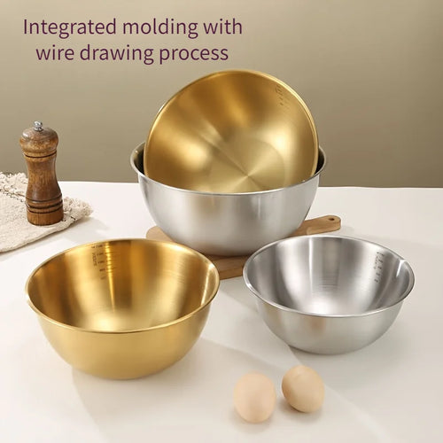 Set trois bols acier inoxydable cuisine mélange salades - vue 5 sur 5