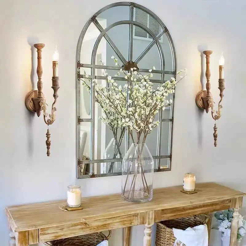applique vintage en vieux bois style loft rétro américain - vue 6 sur 8