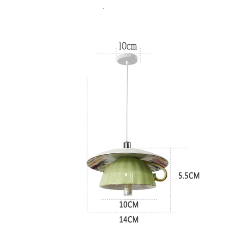 suspension en céramique design art thé éclairage led g4 - vue 12 sur 30