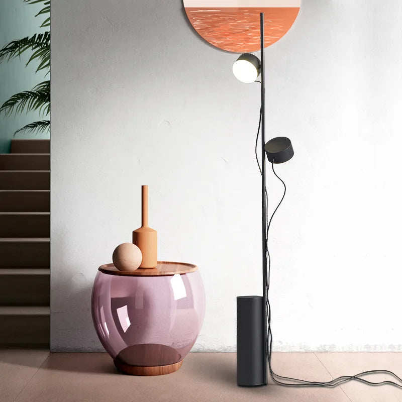 Lampadaire design nordique créatif noir lampadaire simple lampe d'angle étude chevet décoration salon lampe de lecture - vue 5 sur 7