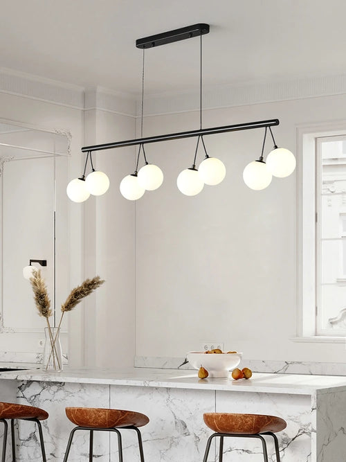 suspension circulaire design en verre pour intérieur moderne - vue 5 sur 9